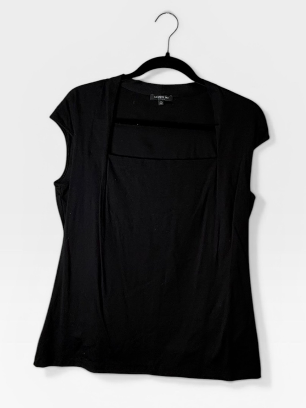 Lafayette 148 New York Black Short‎ Sleeve Shirt Size Large (0)